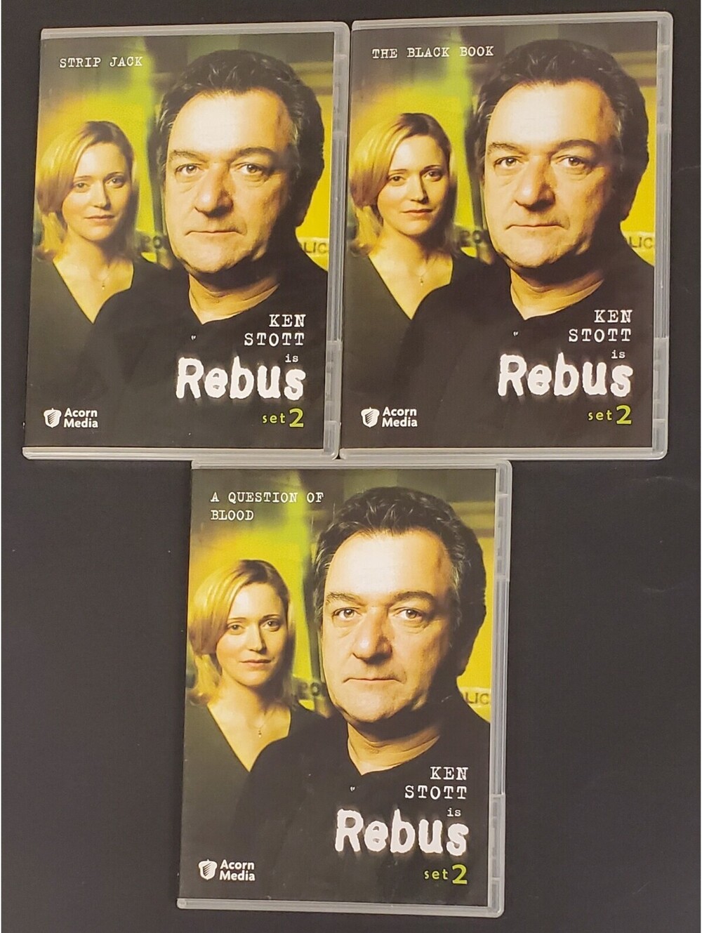 Rebus Set 3 DVD Collection - Strip Jack, The Black Book, A Question of Blood VG
